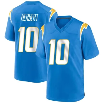 Men's Justin Herbert Los Angeles Chargers Game Blue Powder Alternate Jersey
