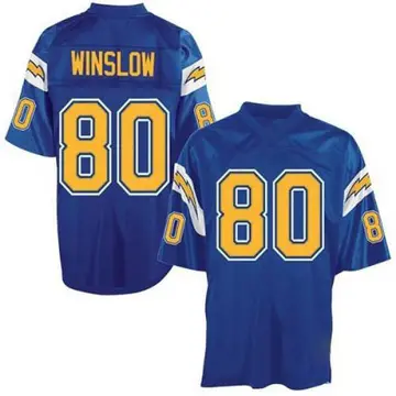 Men's Kellen Winslow Los Angeles Chargers Authentic Blue Mitchell And Ness Electric Throwback Jersey
