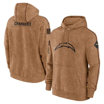 Men's Los Angeles Chargers Brown 2023 Salute to Service Club Pullover Hoodie