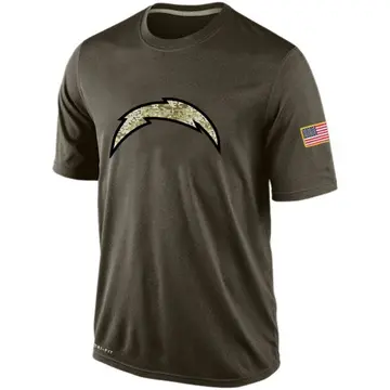 Men's Los Angeles Chargers Olive Salute To Service KO Performance Dri-FIT T-Shirt