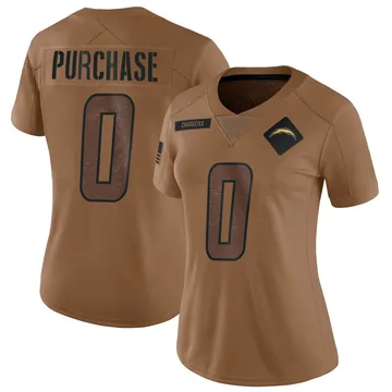 Women's Myles Purchase Los Angeles Chargers Limited Brown 2023 Salute To Service Jersey