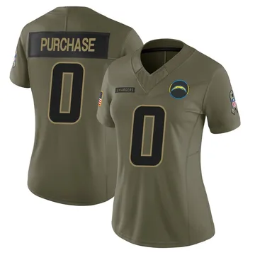 Women's Myles Purchase Los Angeles Chargers Limited Olive 2025 Salute to Service Jersey